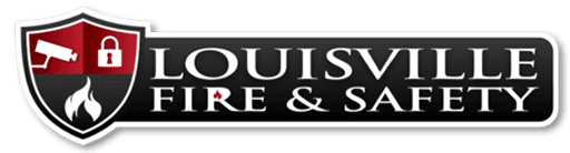Louisville Fire & Safety logo on black background.